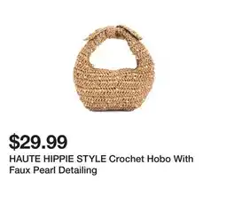 Marshalls HAUTE HIPPIE STYLE Crochet Hobo With Faux Pearl Detailing offer