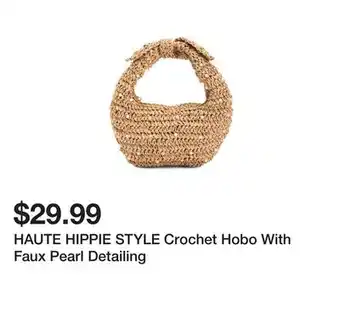 Marshalls HAUTE HIPPIE STYLE Crochet Hobo With Faux Pearl Detailing offer