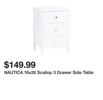 Marshalls NAUTICA 18x26 Scallop 3 Drawer Side Table offer