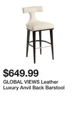 Marshalls GLOBAL VIEWS Leather Luxury Anvil Back Barstool offer
