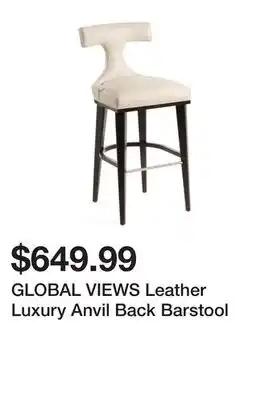 Marshalls GLOBAL VIEWS Leather Luxury Anvil Back Barstool offer