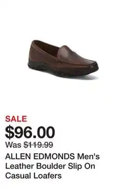 Marshalls ALLEN EDMONDS Men's Leather Boulder Slip On Casual Loafers offer