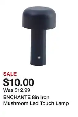 Marshalls ENCHANTE 8in Iron Mushroom Led Touch Lamp offer