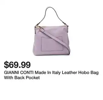 Marshalls GIANNI CONTI Made In Italy Leather Hobo Bag With Back Pocket offer