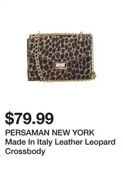 Marshalls PERSAMAN NEW YORK Made In Italy Leather Leopard Crossbody offer