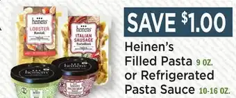 Heinen's Heinen's Filled Pasta 9 OZ. or Refrigerated Pasta Sauce 10-16 OZ offer