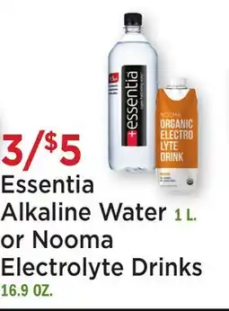 Heinen's Essentia Alkaline Water 1 L. or Nooma Electrolyte Drinks 16.9 OZ offer