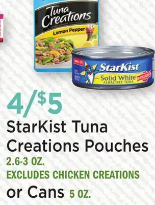 Heinen's StarKist Tuna Creations Pouches offer