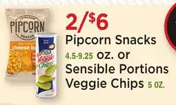 Heinen's Pipcorn Snacks 4.5-9.25 oz. or Sensible Portions Veggie Chips 5 OZ offer