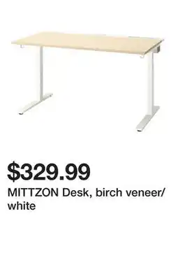 Ikea MITTZON Desk, birch veneer/white offer