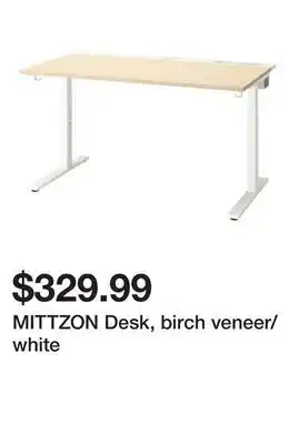 Ikea MITTZON Desk, birch veneer/white offer