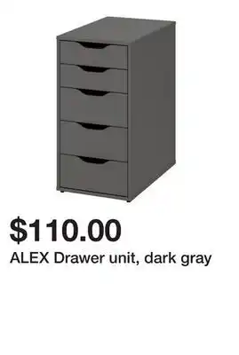 Ikea ALEX Drawer unit, dark gray offer