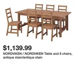 Ikea NORDVIKEN / NORDVIKEN Table and 6 chairs, antique stain/antique stain offer