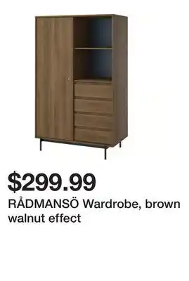 Ikea RÅDMANSÖ Wardrobe, brown walnut effect offer