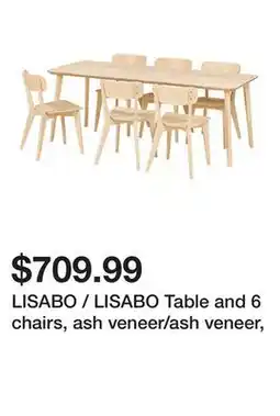Ikea LISABO / LISABO Table and 6 chairs, ash veneer/ash veneer offer