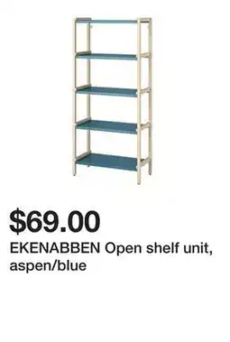 Ikea EKENABBEN Open shelf unit, aspen/blue offer
