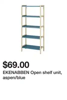 Ikea EKENABBEN Open shelf unit, aspen/blue offer