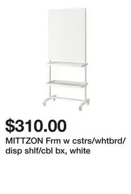 Ikea MITTZON Frm w cstrs/whtbrd/disp shlf/cbl bx, white offer