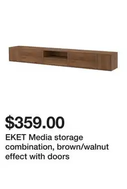 Ikea EKET Media storage combination, brown/walnut effect with doors offer