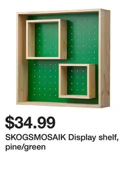 Ikea SKOGSMOSAIK Display shelf, pine/green offer