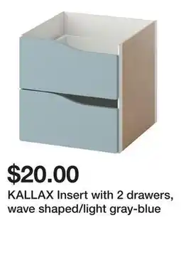 Ikea KALLAX Insert with 2 drawers, wave shaped/light gray-blue offer