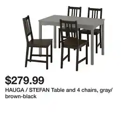 Ikea HAUGA / STEFAN Table and 4 chairs, gray/brown-black offer