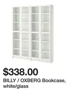 Ikea BILLY / OXBERG Bookcase, white/glass offer