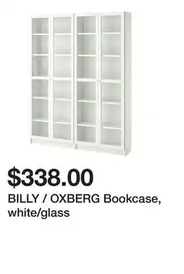 Ikea BILLY / OXBERG Bookcase, white/glass offer