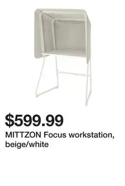 Ikea MITTZON Focus workstation, beige/white offer