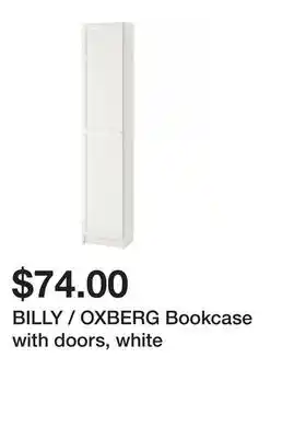 Ikea BILLY / OXBERG Bookcase with doors, white offer