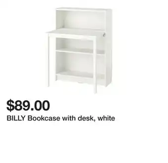 Ikea BILLY Bookcase with desk, white offer