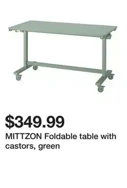 Ikea MITTZON Foldable table with castors, green offer
