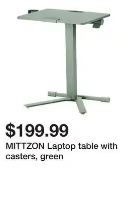 Ikea MITTZON Laptop table with casters, green offer