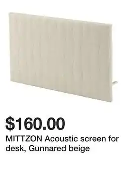 Ikea MITTZON Acoustic screen for desk, Gunnared beige offer