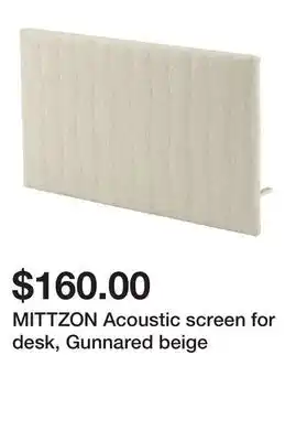 Ikea MITTZON Acoustic screen for desk, Gunnared beige offer