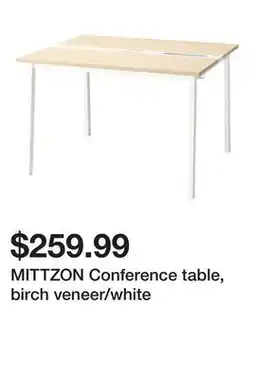 Ikea MITTZON Conference table, birch veneer/white offer