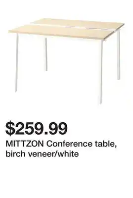 Ikea MITTZON Conference table, birch veneer/white offer
