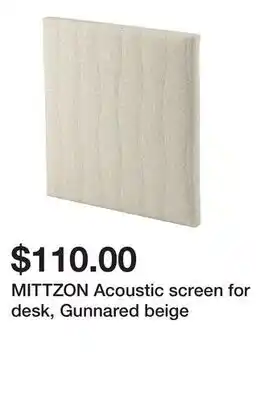Ikea MITTZON Acoustic screen for desk, Gunnared beige offer
