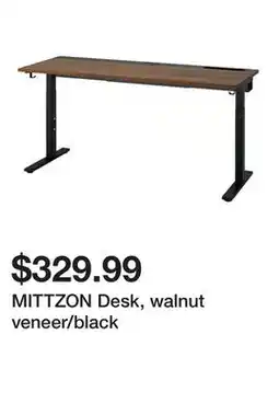 Ikea MITTZON Desk, walnut veneer/black offer