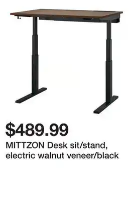 Ikea MITTZON Desk sit/stand, electric walnut veneer/black offer