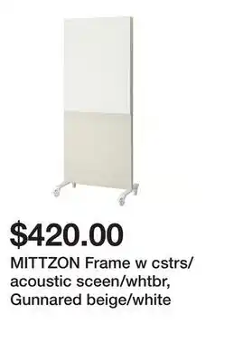 Ikea MITTZON Frame w cstrs/acoustic sceen/whtbr, Gunnared beige/white offer