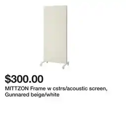 Ikea MITTZON Frame w cstrs/acoustic screen, Gunnared beige/white offer