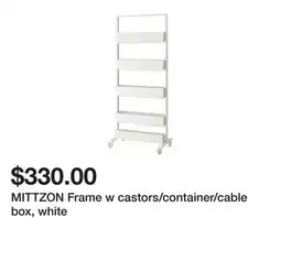 Ikea MITTZON Frame w castors/container/cable box, white offer