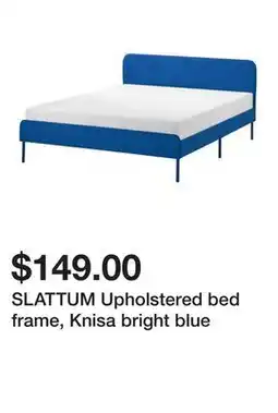Ikea SLATTUM Upholstered bed frame, Knisa bright blue offer