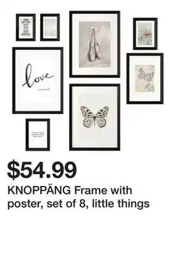 Ikea KNOPPÄNG Frame with poster, set of 8, little things offer