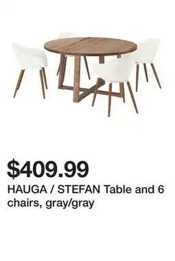 Ikea HAUGA / STEFAN Table and 6 chairs, gray/gray offer