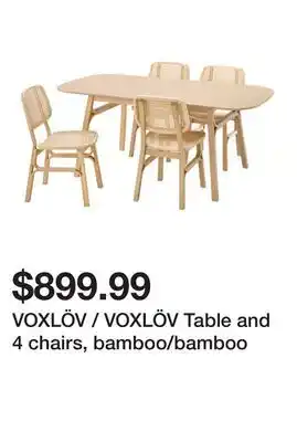 Ikea VOXLÖV / VOXLÖV Table and 4 chairs, bamboo/bamboo offer