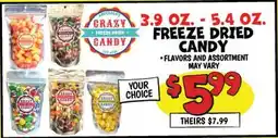 Ollie's 3.9 OZ.-5.4 OZ. FREEZE DRIED CANDY offer
