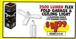 Ollie's 3500 LUMEN FLEX FOLD GARAGE & CEILING LIGHT offer