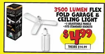 Ollie's 3500 LUMEN FLEX FOLD GARAGE & CEILING LIGHT offer
